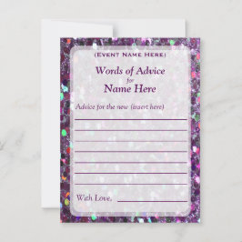 Conselho Cartão de Aviso | Glitter de Confetti Roxo