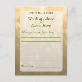 Conselho Cartão de Aviso | Luzes de bordo Douradas