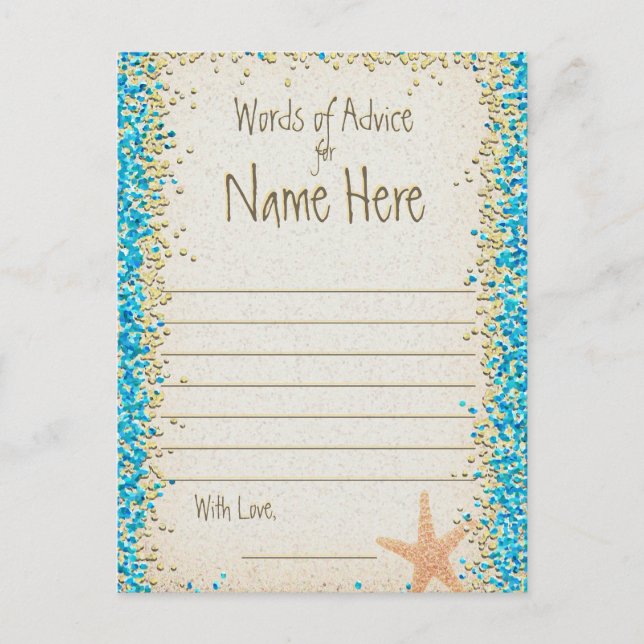 Conselho Cartão de Aviso | Ocean Confetti (Frente)