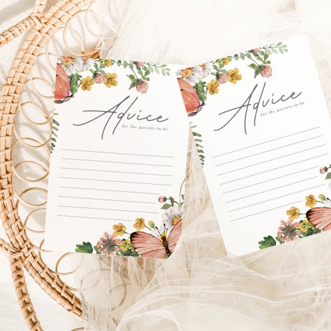 Conselho Cartão de Aviso para Chás de fraldas de Flor Selva (Criador carregado)