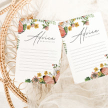 Cartão de Aviso para Chás de fraldas de Flor Selva