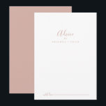 Conselho Cartão de Aviso Simples de Casamento Simples rosa<br><div class="desc">Este simples cartão de conselho minimalista de ouro rosa é perfeito para um casamento moderno. O design simples e elegante apresenta a tipografia de script clássico e de rico em rosa-ouro. Estas cartas são perfeitas para um casamento, chá de panela, chá de fraldas, festa de formatura e muito mais. Personalize...</div>