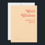 Conselho Cartão de Boa Desejo para Casamento de Creme Laran<br><div class="desc">Este moderno creme de laranja retrorreflector é perfeito para o seu simples casamento de vintage, colorido, de boho tropical no verão. Sua única fonte boêmica do século do médio dá a essa design uma víbora hippie minimalista clássica. Se você está procurando por uma design que apresente cores brilhantes e ousadas...</div>