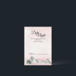 Conselho Cartão de Conselheiro Noturno Pink Sunrise<br><div class="desc">Este cartão noturno de casamento da Montanha Pink Sunrise traz um toque clássico e único, mas simples e casual para a sua recepção de casamento. O nascer do sol e os raios solares de cor rosa, mauve, pêssego, pincel, coral e rosa poeirento, beijados com brilho de ouro estrelado em torno...</div>