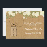 Conselho Cartão de Desejo de chá de panela de arrombamento<br><div class="desc">rosas burlap jars Chá de panela Conselhos e Jogo de Chá de panela de Bem-Deseja</div>