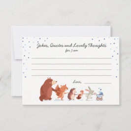 Conselho Cartão de Fralda azul do Woodland chá de fraldas B