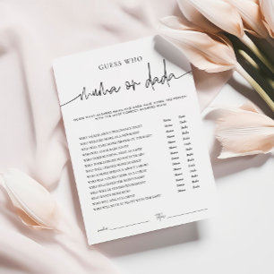 Conselho Cartão de jogo de Chá de fraldas EMERY Whimsi Mama