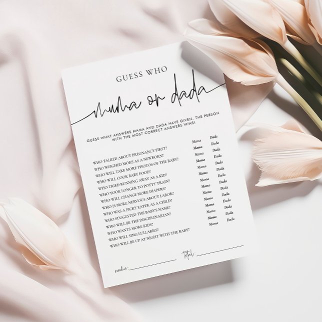 Conselho Cartão de jogo de Chá de fraldas EMERY Whimsi Mama (Criador carregado)