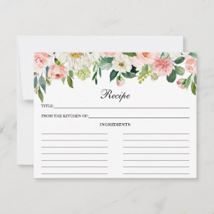 Conselho Cartão de Receita de Chuveiro Floral Branco Rosa