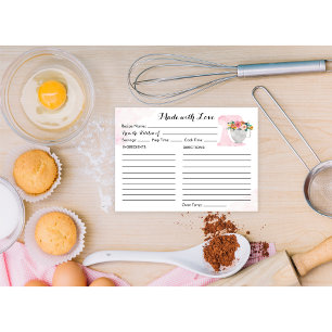 Conselho Cartão de Receita Floral Chá de Noiva
