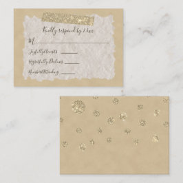 Conselho Cartão de RSVP em estilo scrapbook com purpurina d