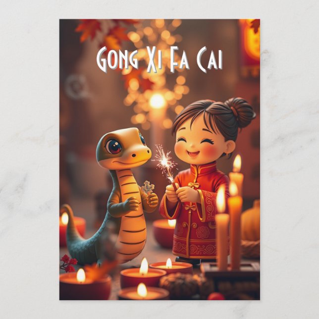 Conselho Cartão de Venda Ano do Cobra (Kids Candlelight) (Frente)