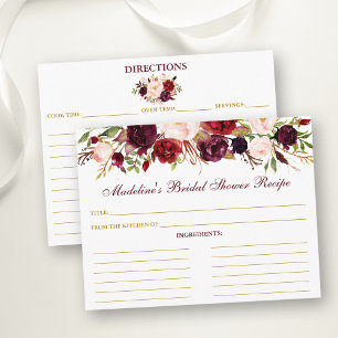 Conselho Cartão Dourado floral da receita de Borgonha do