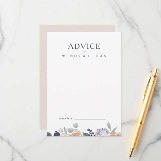 Conselho Cartão Simples De Aconselhamento De Casamento Flor (Frente/Verso In Situ)