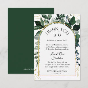 Conselho Casamento de Modern Greenery Cartão de doação de f