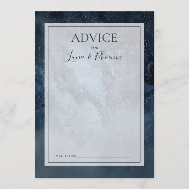 Conselho Celestial Night Sky com Cartão de Aviso de Casamen (Frente)