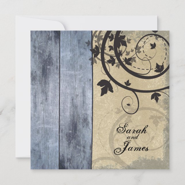 Conselho De Barn Azul De Convite Para Casamento ou (Frente)