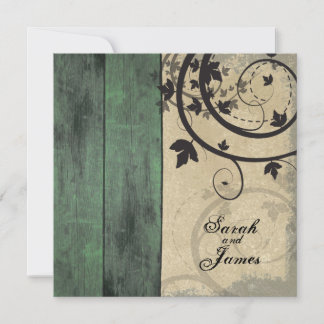 Conselho de Barn Verde de Convite para Casamento o