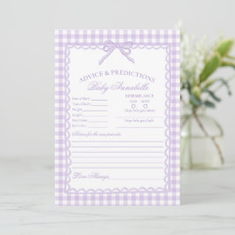 Conselho de Gingham Roxo Coquette para Cartão de B