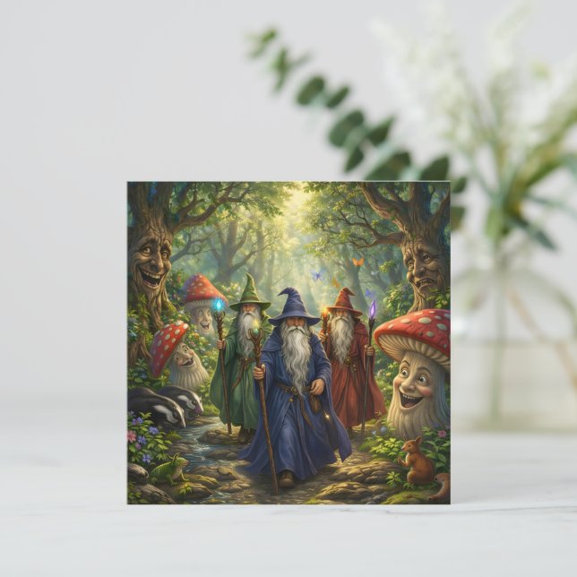 Conselho de mago místico floresta encantada fantas (Em pé/Frente)
