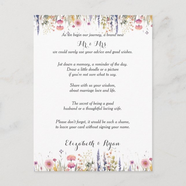 Conselho Desejos de Conselhos de Casamento Cartão de Consel (Frente)