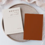 Conselho Deserto Simples | Cartão de Conselheiro de Casamen<br><div class="desc">Este Deserto Simples O cartão de conselho de casamento Terracotta é exatamente o que você está procurando para completar o seu casamento russo moderno. Perfeito para uma vibração ocidental minimalista ou para uma sensação boêmica retrorreflectora. O guião branco natural mínimo verdadeiramente pop com este fundo colorido do outono. Você pode...</div>