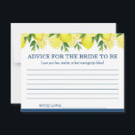 Conselho Dicas para o Cartão de Chuva de Limão para a Noiva<br><div class="desc">Envie a noiva para a vida conjugal com um coração cheio de amor e risadas usando este encantador cartão de Conselho para a Noiva. Os convidados compartilharão palavras atenciosas, sabedoria matrimonial ou palavras de encorajamento doces - criando um presente significativo que ela guardará por muito tempo após o chá de...</div>