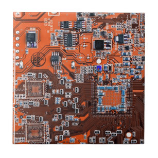 Conselho do circuito do Geek do computador laranja
