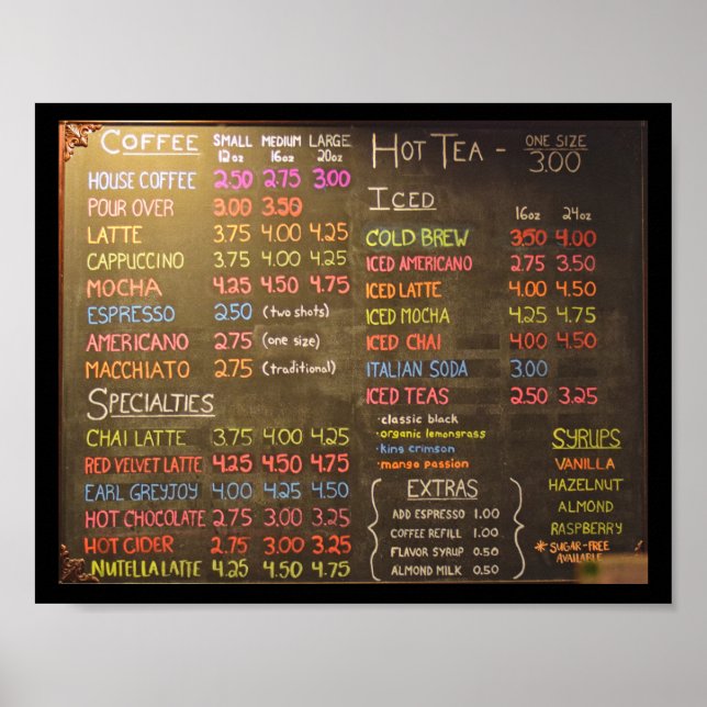 Conselho do menu Compro Café - Poster 8x10 (Frente)