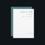 Conselho Dusty Boho | Cartão de Conselheiro de Casamento Ve<br><div class="desc">Este Dusty Boho O cartão de conselho de casamento verde é perfeito para o seu colorido casamento de feiticeiros. Sua simples e única design moderna acompanhada por um roteiro minimalista contemporâneo e paleta de cor verde lacrimogênea dá a este produto uma sensação clássica de boêmia. Mantenha-o como está ou escolha...</div>