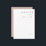 Conselho Dusty Boho | Cartão de Conselheiro para Casamentos<br><div class="desc">Este Dusty Boho O cartão de conselho de casamento de Rosa e roxo é perfeito para seu colorido casamento de boho russo. Sua design simples, única e moderna acompanhada por uma escrita minimalista contemporânea, rosa poeirento e paleta de cor roxa dá a este produto um toque clássico de boemia chica....</div>