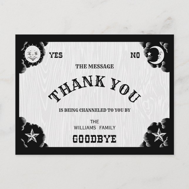 Conselho Espírito Halloween Obrigado Cartão Postal (Frente)