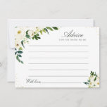 conselho floral branco de marfim de aquarela<br><div class="desc">Um simples design floral com lindas flores verdes e brancas de marfim. Sinta-se livre para alterar as cores e os detalhes do texto.</div>