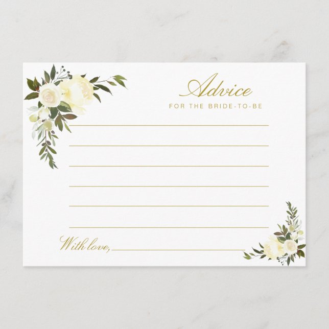 conselho floral de marfim de aquarela (Frente)