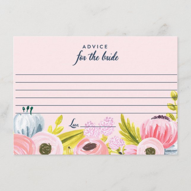 Conselho Floral Romântico para os Cartões de Noiva (Frente)