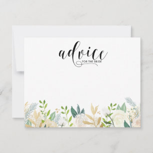 Conselho Flores de Aquarela com Cartão de Aviso de Folha de