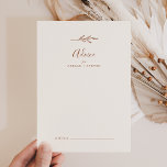 Conselho Folha mínima | Cartão de conselheiro para casament<br><div class="desc">Este cartão de conselho de casamento de vassoura-de-folha é perfeito para um casamento de vassoura e pode ser usado para qualquer evento. A design apresenta uma simples silhueta verde folha em laranja queimado no fundo de creme com estilo minimalista da boêmia do deserto. Esses cartões de aviso podem ser usados...</div>