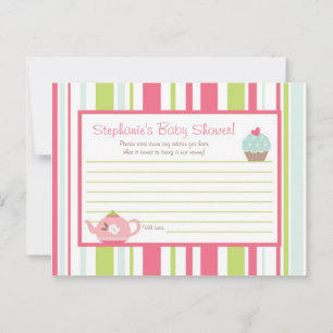Conselho Folhas de Pastel rosa do Tea Party Pink do Cartão