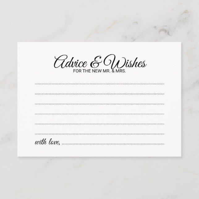 Conselho Guia de Casamento de Script Elegante e Cartão de D (Frente)