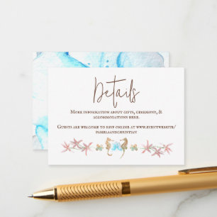Conselho Orquídea Turquesa, Cartão Pormenores de Casamento 