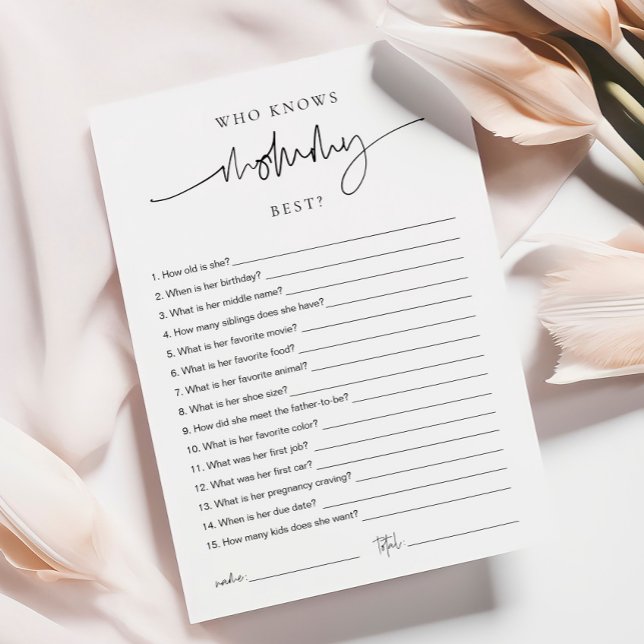 Conselho Quem conhece melhor as Mamães? Cartão de Jogo (Criador carregado)