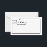 Conselho Recomendação e Cartão de Desejo de Casamento de Sc<br><div class="desc">Adicione um toque pessoal ao seu casamento com um moderno guião de casamento e um cartão de desejos. Este cartão de conselho apresenta o título 'palavras de sabedoria' com detalhes no script preto e no estilo de fonte sans serif com borda negra em fundo branco. Perfeito para casamento, chá de...</div>