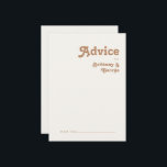 Conselho Retro Beach | Cartão de conselheiro para casamento<br><div class="desc">Esta praia retrô | cartão de conselho de casamento de marfim é perfeito para o seu simples casamento de vintage, colorido, de boho tropical no verão. Sua única fonte boêmica do século do médio dá a essa design uma víbora hippie minimalista clássica. Suponha que você esteja procurando por uma design...</div>