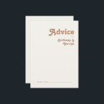 Conselho Retro Beach | Cartão de conselheiro para casamento<br><div class="desc">Esta praia retrô | cartão de conselho de casamento de marfim é perfeito para o seu simples casamento de vintage, colorido, de boho tropical no verão. Sua única fonte boêmica do século do médio dá a essa design uma víbora hippie minimalista clássica. Suponha que você esteja procurando por uma design...</div>