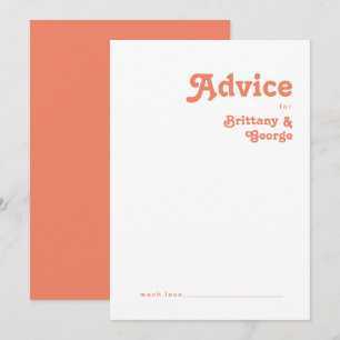 Conselho Retro Moderno   Cartão de Aviso de Casamento Coral