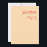 Conselho Retro Moderno | Cartão de Aviso de Casamento de Cr<br><div class="desc">Este retrato moderno | cartão de conselho de casamento de creme de laranja é perfeito para o seu simples casamento vintage, colorido de boho tropical no verão. Sua única fonte boêmica do século do médio dá a essa design uma víbora hippie minimalista clássica. Se você está procurando por uma design...</div>