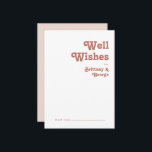 Conselho Retro Simples | Cartão de Desejo de Casamento Rosa<br><div class="desc">Este simples retrato | o cartão de boas intenções de casamento cor-de-rosa é perfeito para o seu clássico casamento de tons de terra de safra. A design apresenta uma fonte hippie rustic boho minimalista. A paleta neutra a cores do sudoeste do deserto e as letras do século do médio boêmico...</div>