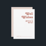 Conselho Retro Simples | Cartão de Desejo de Casamento Rosa<br><div class="desc">Este simples retrato | o cartão de boas intenções de casamento cor-de-rosa é perfeito para o seu clássico casamento de tons de terra de safra. A design apresenta uma fonte hippie rustic boho minimalista. A paleta neutra a cores do sudoeste do deserto e as letras do século do médio boêmico...</div>