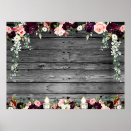 Conselho Rústico Barn Floral Vazio XL DIY Poster