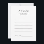 Conselho Simples Cartão de Aviso de Casamento Moderno<br><div class="desc">Esta simples design de conselhos de casamento moderna é uma fusão eterno de encanto clássico e simplicidade contemporânea. Com foco no estilo minimalista, esse design apresenta linhas limpas, tons neutros e uma sofisticada paleta branca e preta, garantindo que cada detalhe exude uma simplicidade refinada. Quer você esteja planejando uma cerimônia...</div>